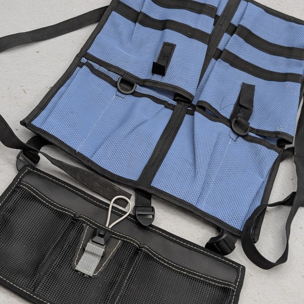 Unbranded Blue Mesh Pocket Tool Roll Organizer Nylon Hanging Trunk Bag OS